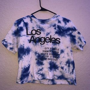 LA cropped tie-dye tee
